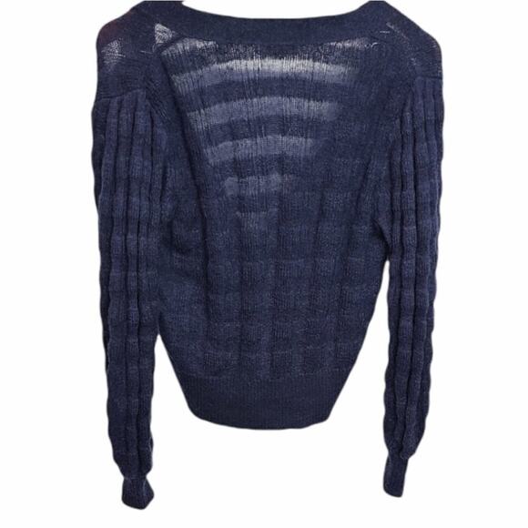 See By Chloe Womens‎ Size XS Mohair Wool Blend Blue Cardigan V Neck - Picture 2 of 9